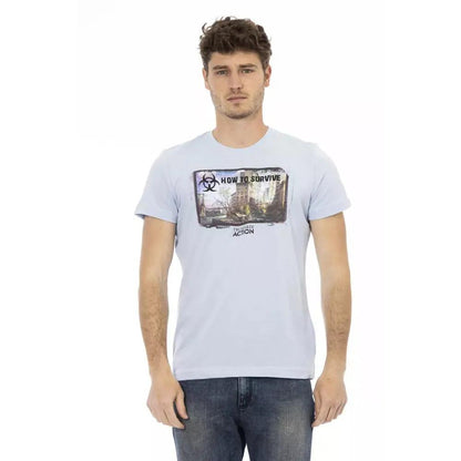 Trussardi Action Light Blue Cotton Men T-Shirt