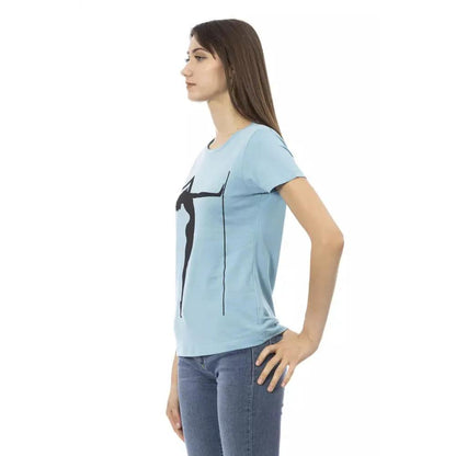 Trussardi Action Light Blue Cotton Women T-Shirt