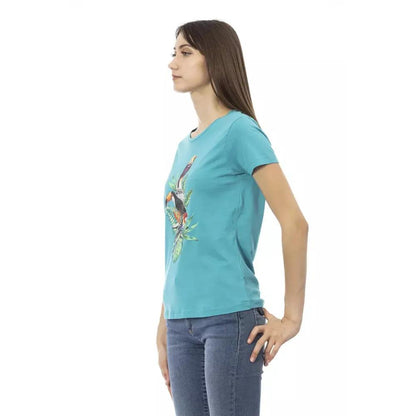 Trussardi Action Light Blue Cotton Women T-Shirt
