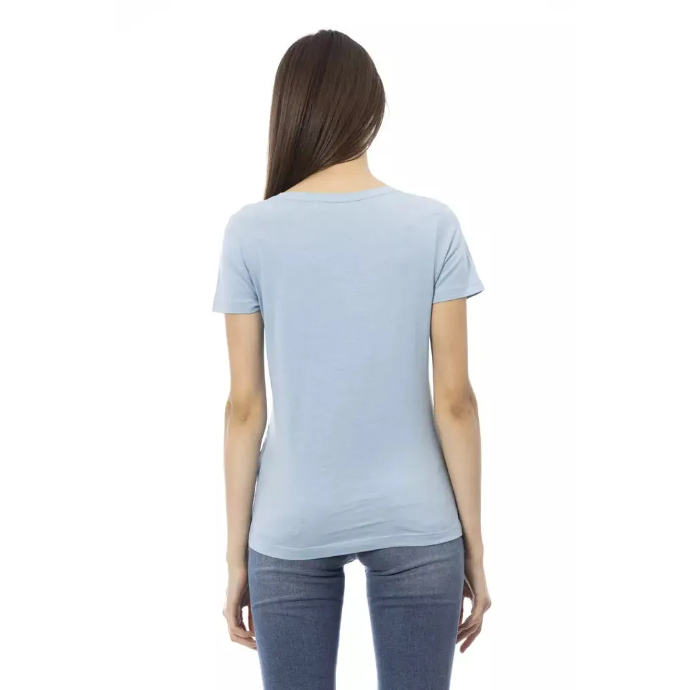 Trussardi Action Light Blue Cotton Women T-Shirt