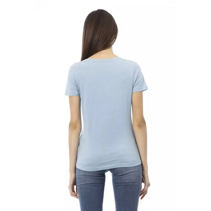 Trussardi Action Light Blue Cotton Women T-Shirt