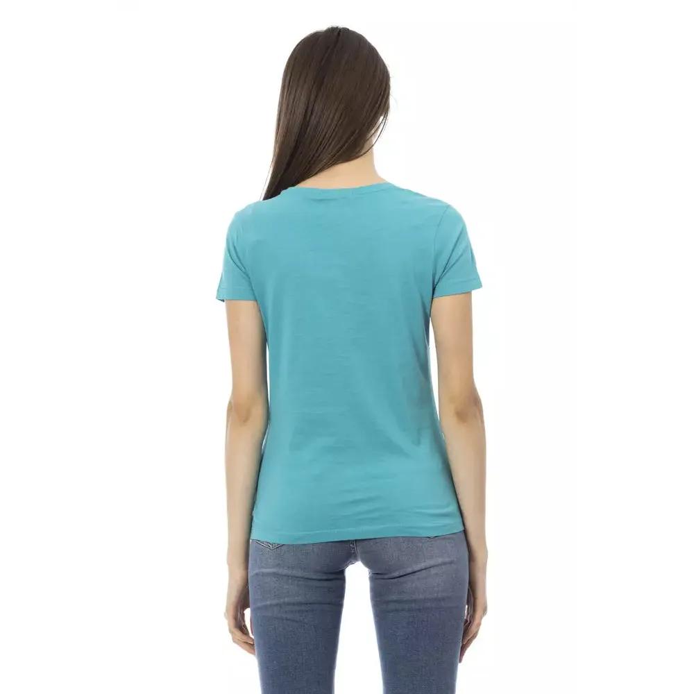 Trussardi Action Light Blue Cotton Women T-Shirt