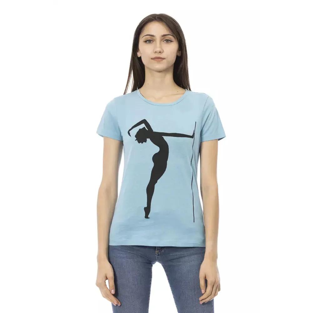 Trussardi Action Light Blue Cotton Women T-Shirt