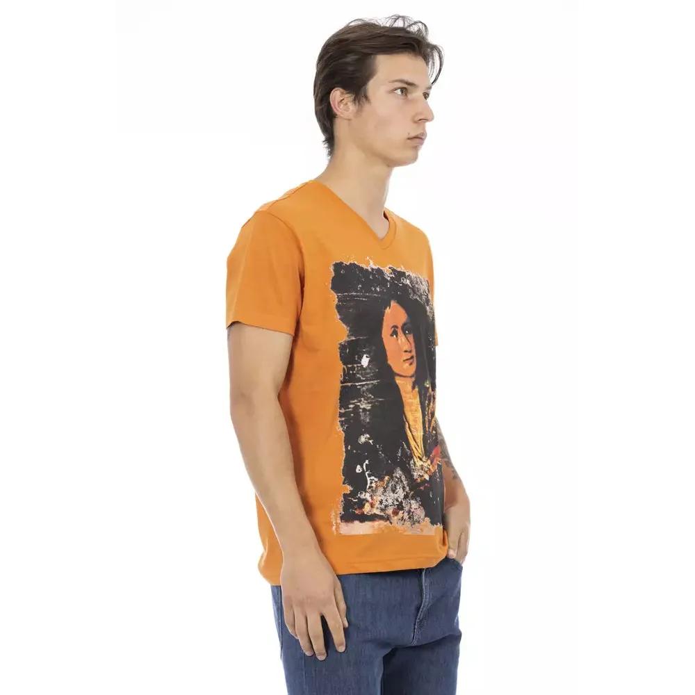 Trussardi Action Orange Cotton Men T-Shirt