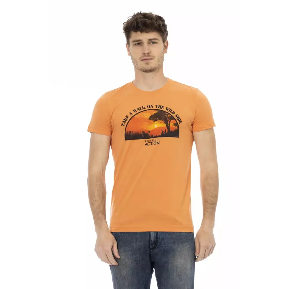 Trussardi Action Orange Cotton Men T-Shirt