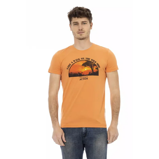 Trussardi Action Orange Cotton Men T-Shirt