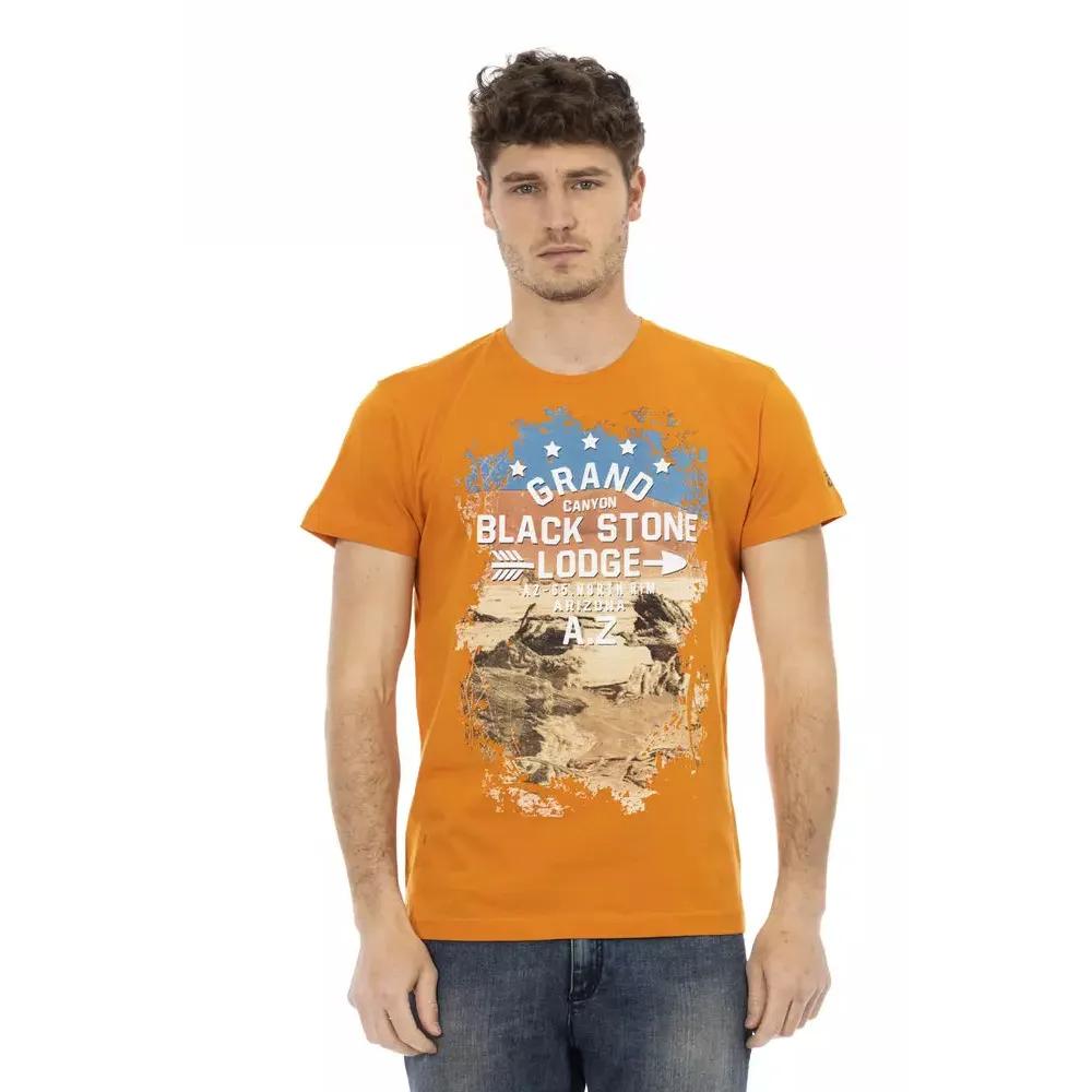 Trussardi Action Orange Cotton Men T-Shirt