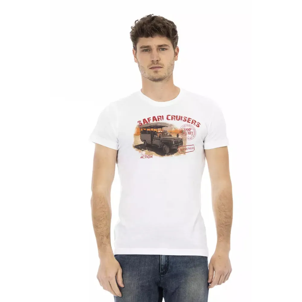 Trussardi Action White Cotton Men T-Shirt