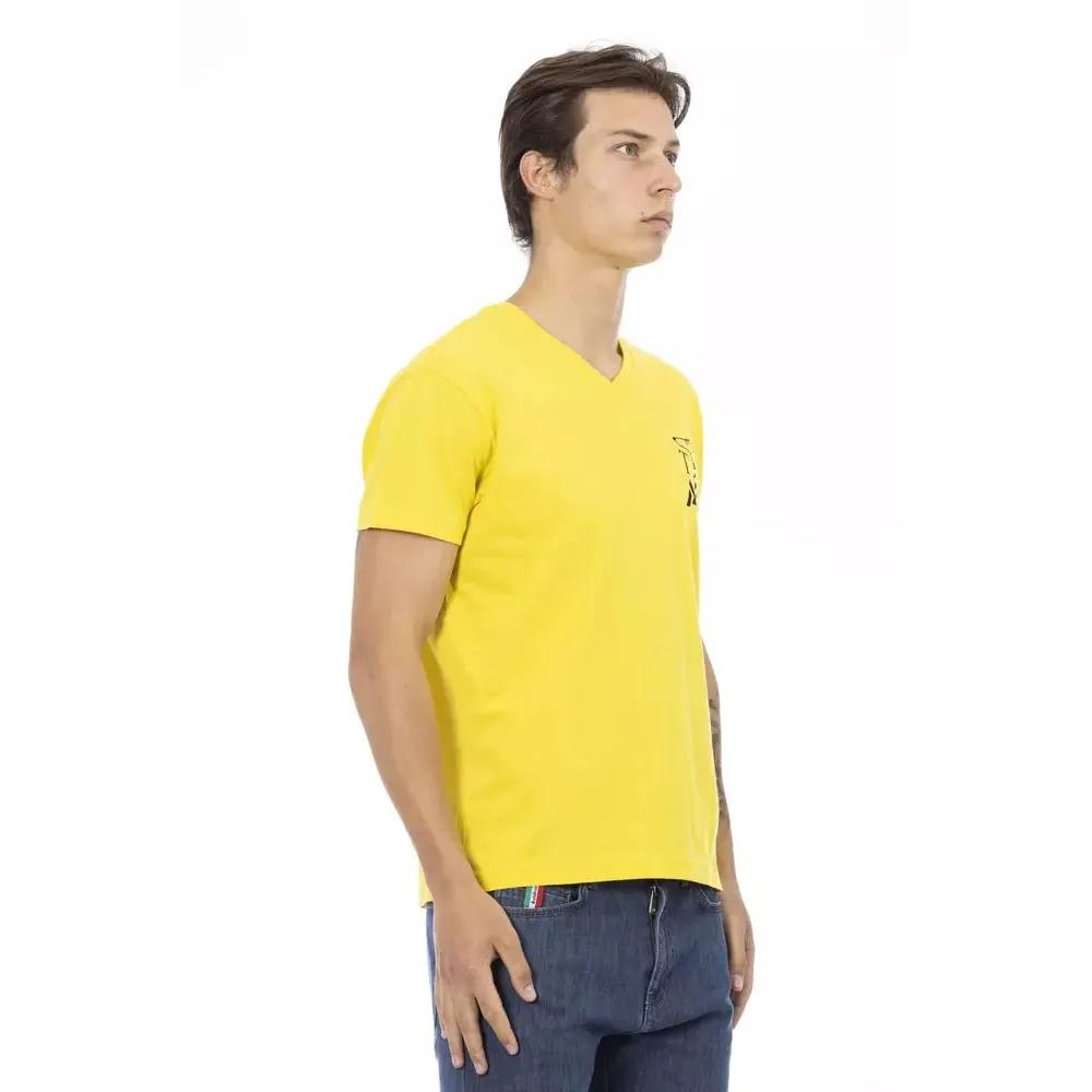 Trussardi Action Yellow Cotton Men T-Shirt