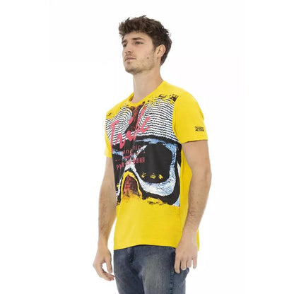 Trussardi Action Yellow Cotton Men T-Shirt