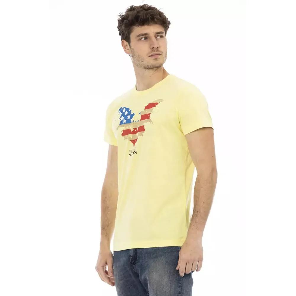 Trussardi Action Yellow Cotton Men T-Shirt