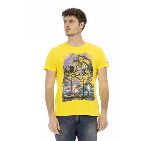 Trussardi Action Yellow Cotton Men T-Shirt
