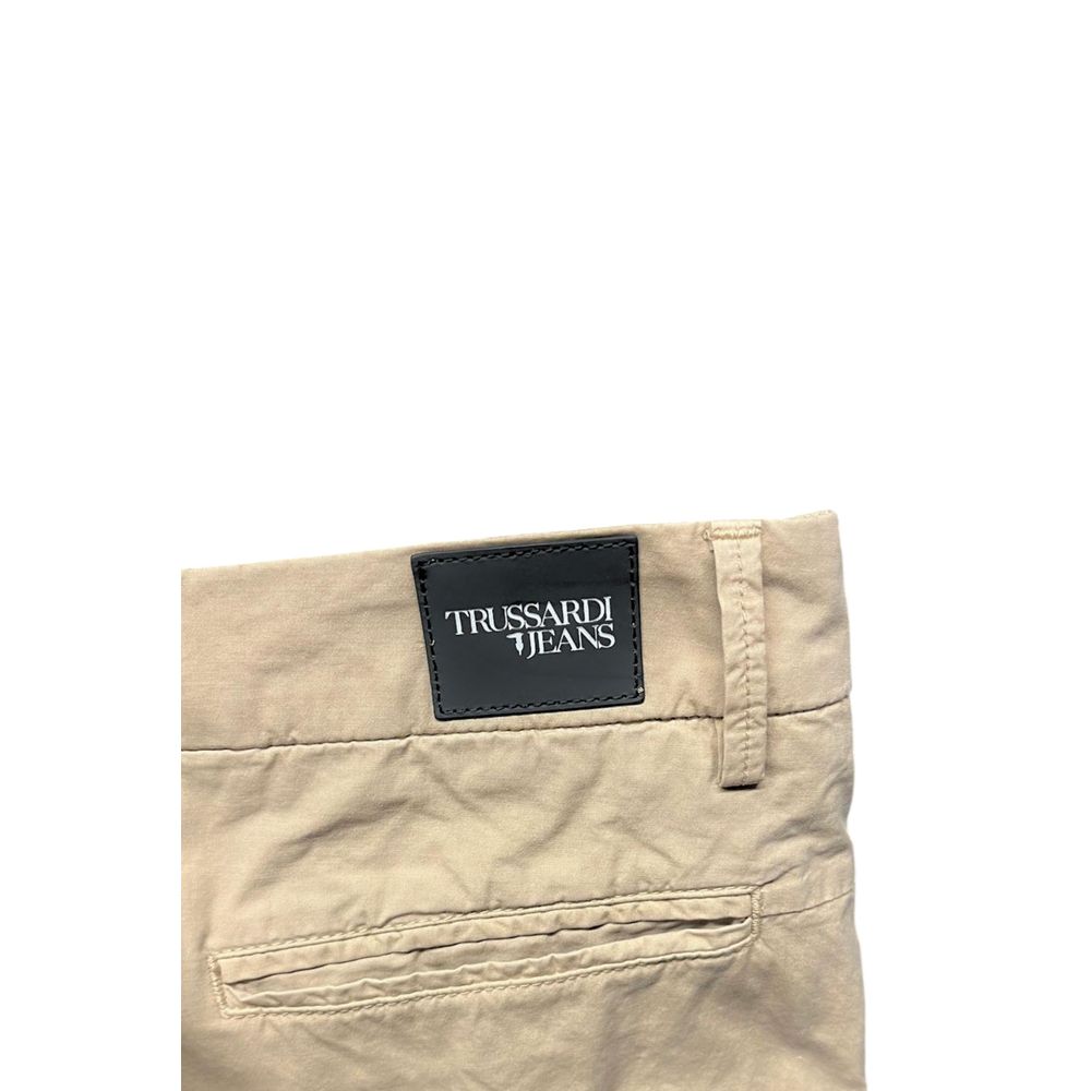 Trussardi Jeans Beige Cotton Men Pants
