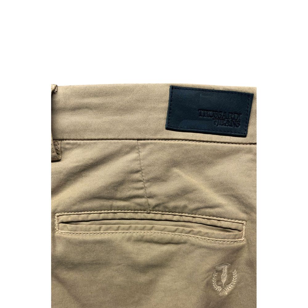 Trussardi Jeans Beige Cotton Men Pants