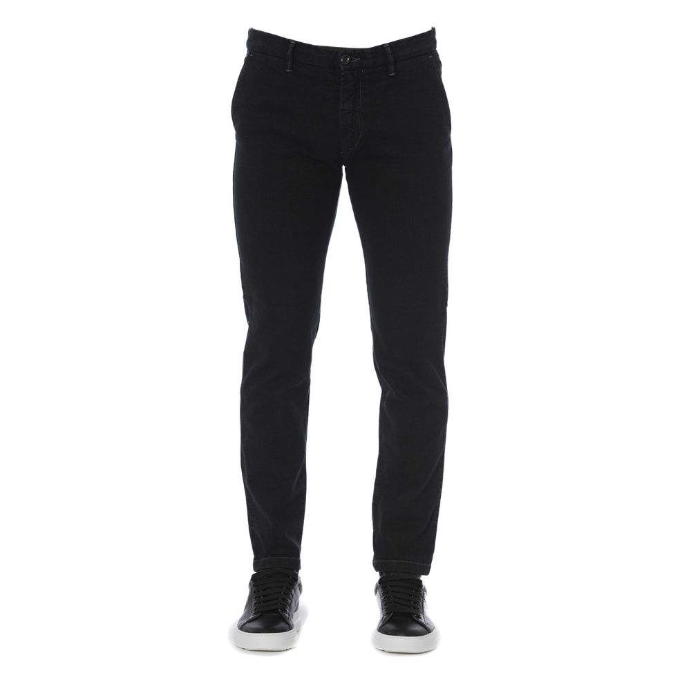 Trussardi Jeans Black Cotton Men Pants