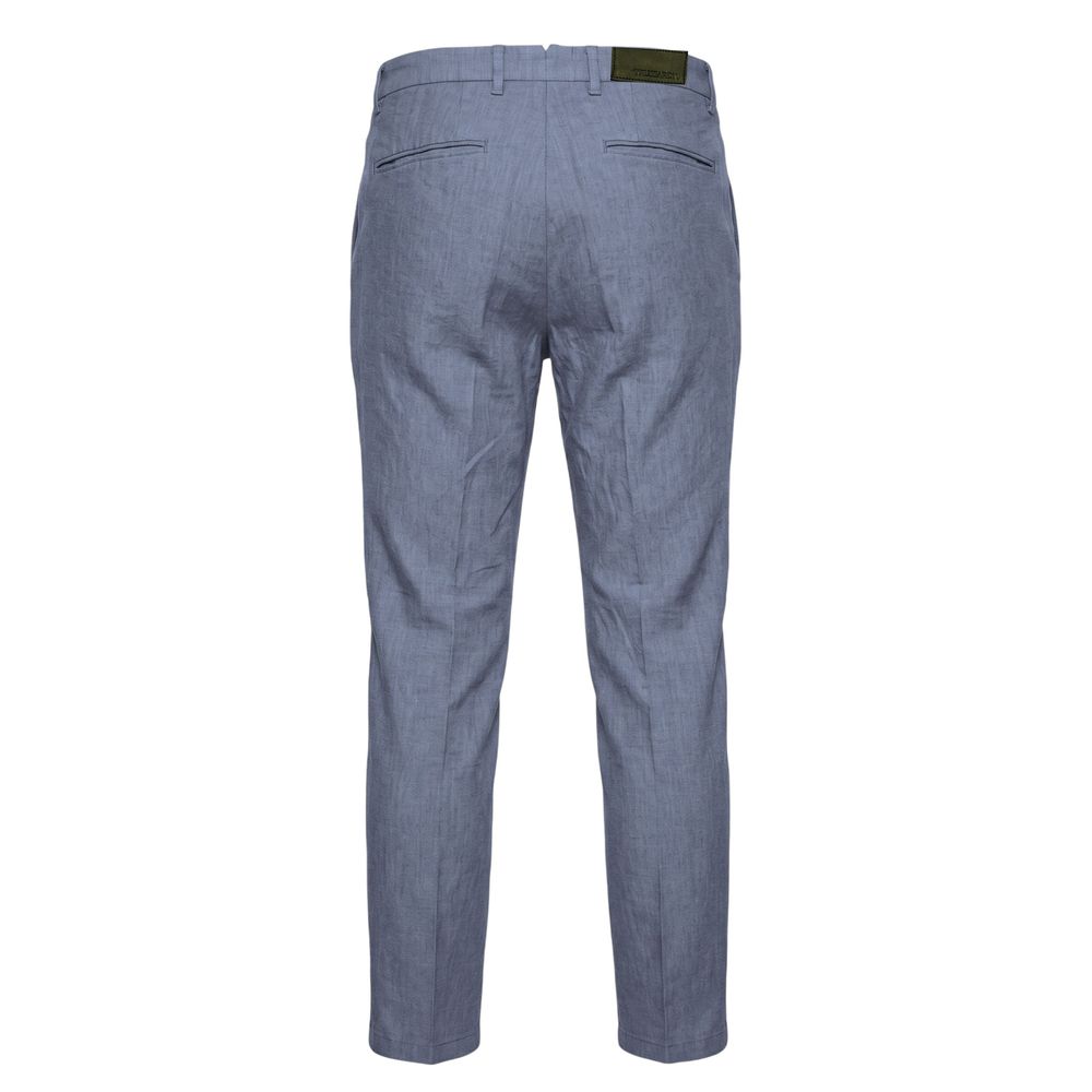 Trussardi Jeans Blue Flax Men Pants