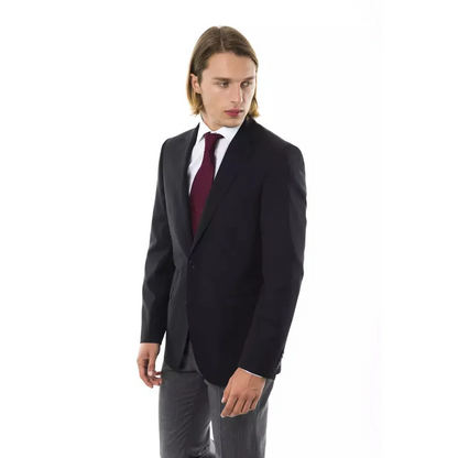 Uominitaliani Black Wool Men's Blazer