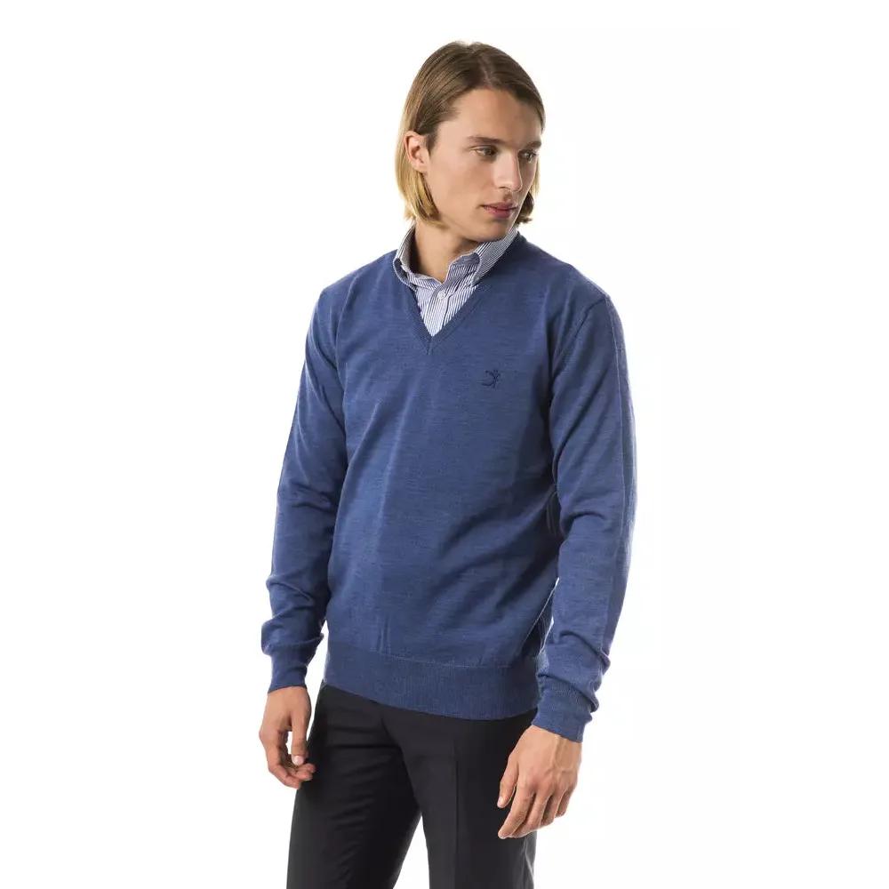 Uominitaliani Blue Merino Wool Men's Sweater