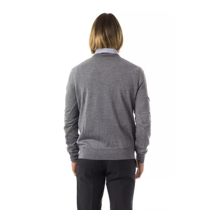Uominitaliani Gray Merino Wool Men Sweater