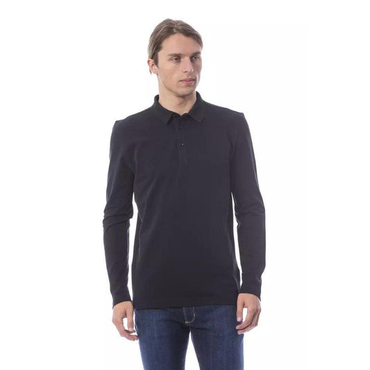 Verri Black Cotton Men Polo Shirt Long Sleeve
