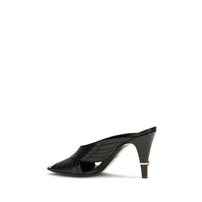 Versace Black Lamb Ovis Aries Mules