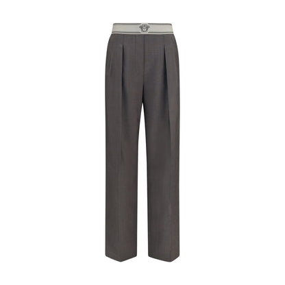 Versace Gray Wool Oves Aries Pants