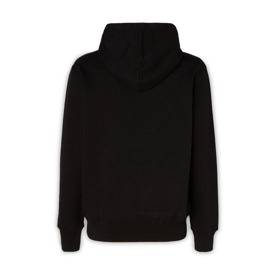 Versace Jeans Black Cotton Logo Details Hooded Sweatshirt