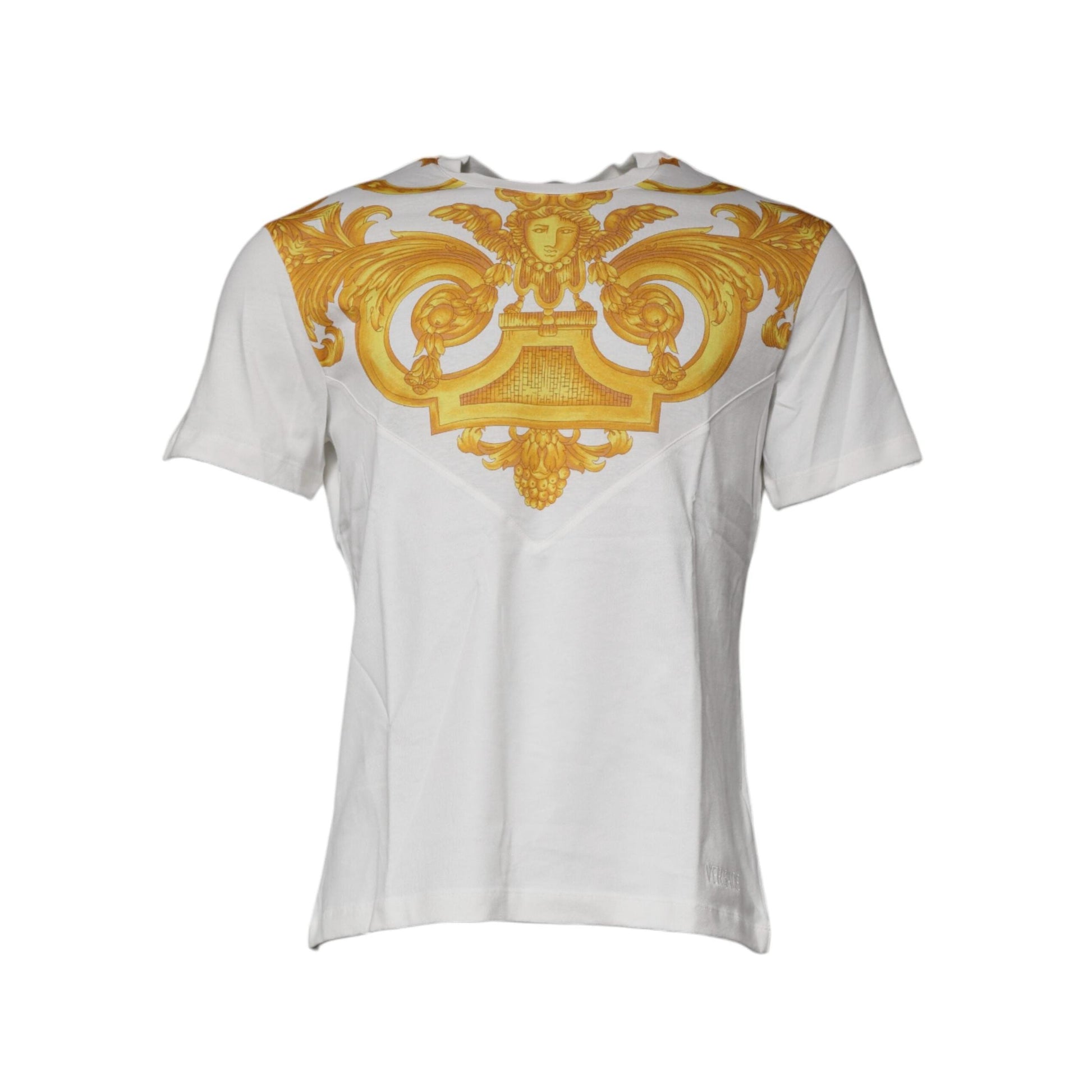 Versace White Medusa Print Cotton Crew Neck T-shirt