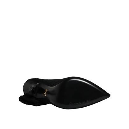 Sorte Christian Louboutin stilettohæle med guldlogo, 100% originale brands outlet mærkevarer