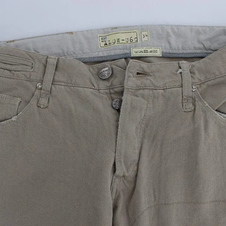 Acht Beige Cotton Patchwork Jeans