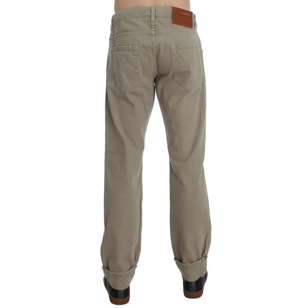 Acht Beige Cotton Patchwork Jeans