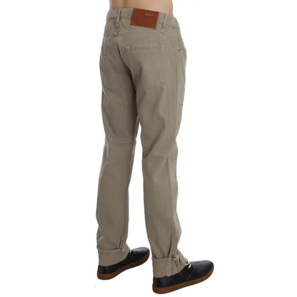 Acht Beige Cotton Patchwork Jeans