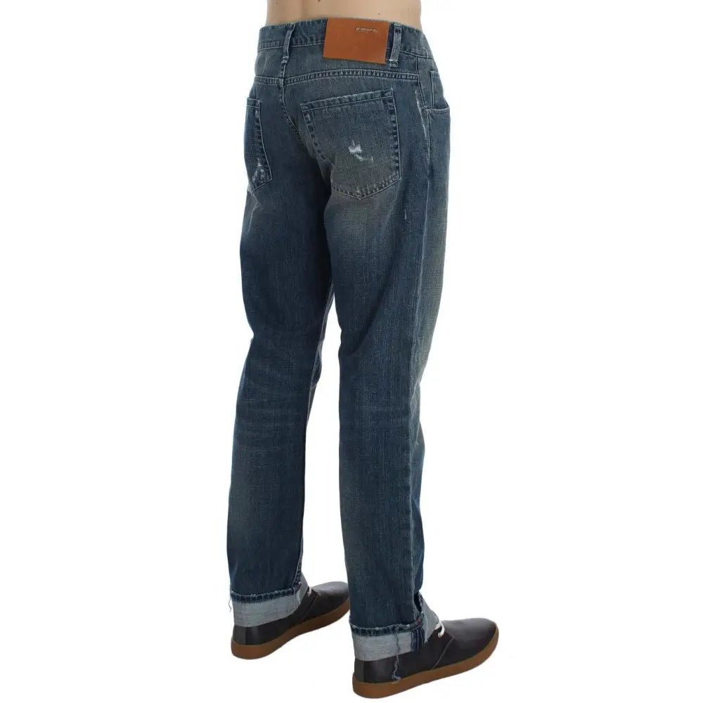 Acht Blue Wash Cotton Denim Regular Fit Jeans