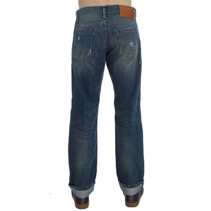 Acht Blue Wash Cotton Denim Regular Fit Jeans