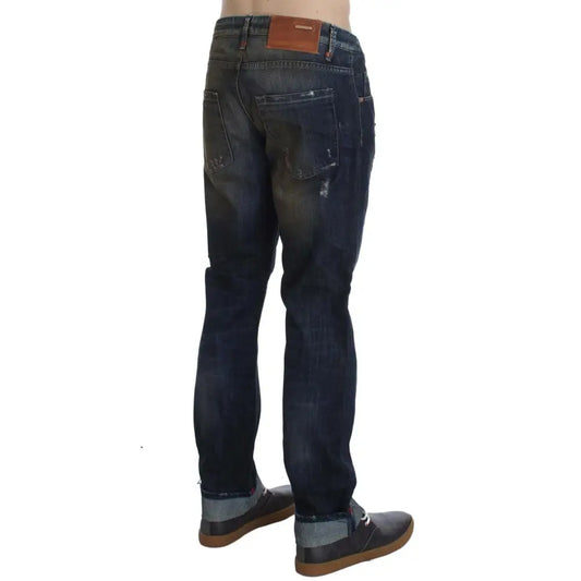 Acht Blue Wash Cotton Regular Straight Fit Jeans