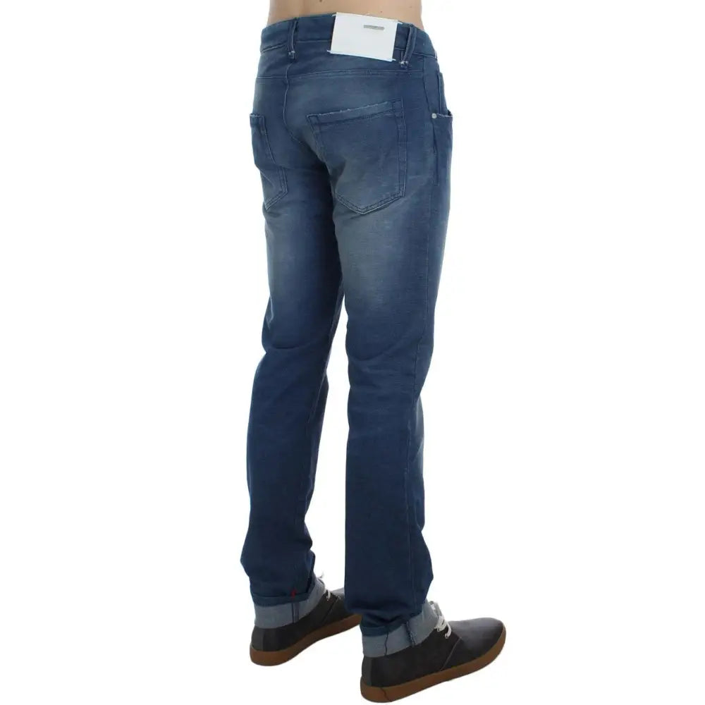Acht Blue Wash Denim Cotton Stretch Slim Fit Jeans