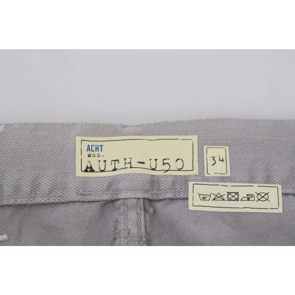 Grå bomulds straight fit jeans Acht med label acht mod
