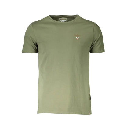 Grøn Aeronautica Militare bomuldsintimo t-shirt i olive med logo