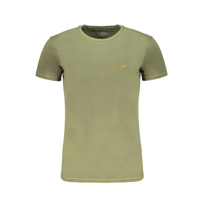 Aeronautica Militare Verde cotton t-shirt i olivengrøn med guld broderi