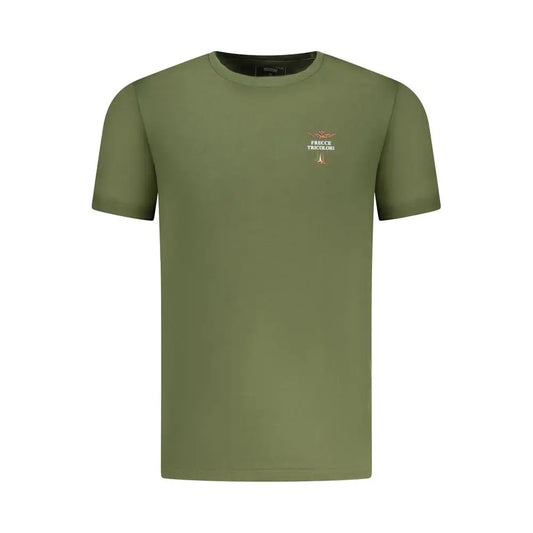 Aeronautica Militare grønne bomuldsshirt med logo i outlet mærkevarer