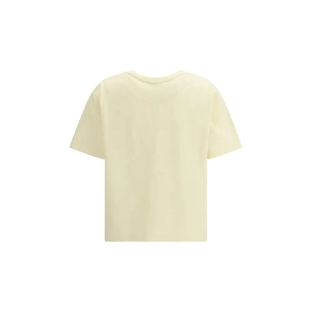 Alexander McQueen bicolor cotton t-shirt i blød, lys gul farve