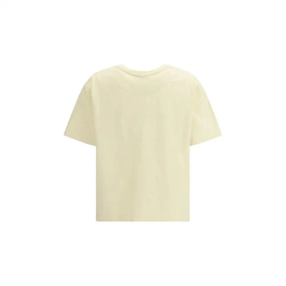 Alexander McQueen bicolor cotton t-shirt i blød, lys gul farve
