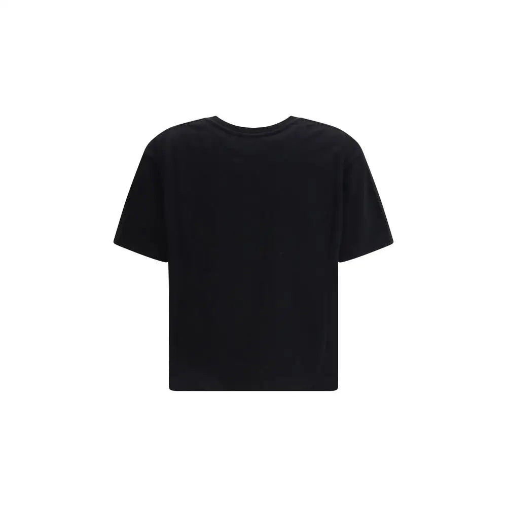 Alexander McQueen black bomuld T-shirt med kortærmet crew neck design