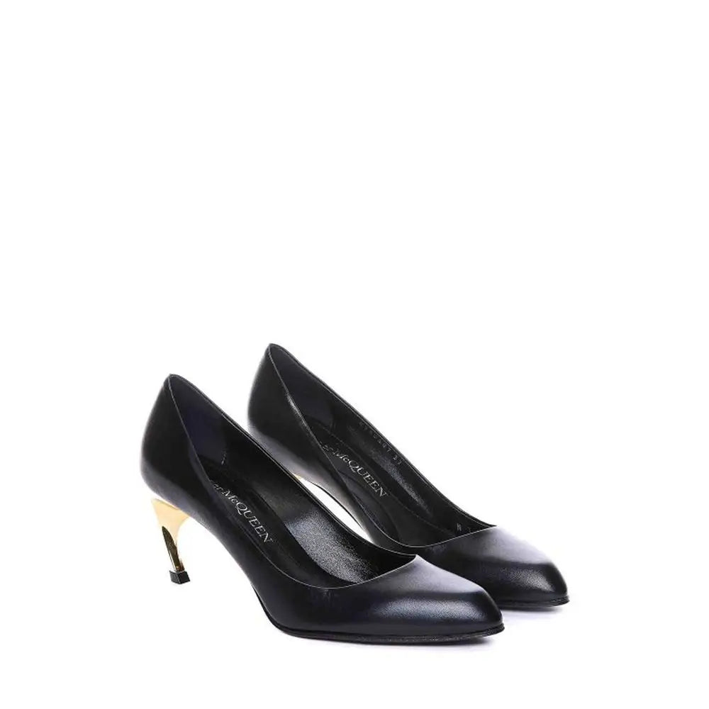 Alexander McQueen Black Lambskin High Heel Pumps - Højhælede sko