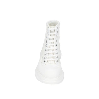 Alexander McQueen White Raffia High Top Sneakers - Sneakers