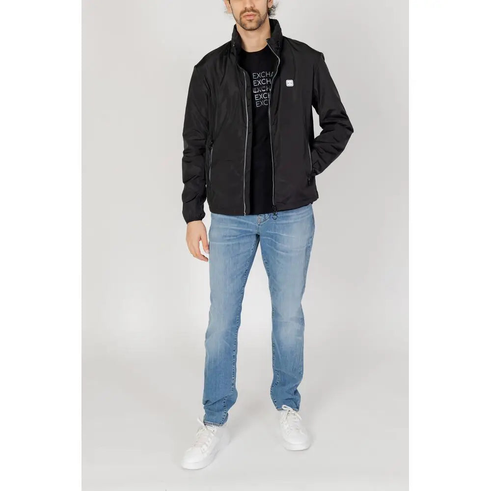 Armani Exchange Black Polyester Jackets & Coat - Jakke