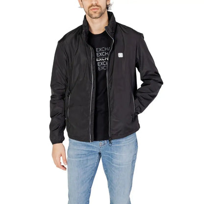 Armani Exchange Black Polyester Jackets & Coat - Jakke