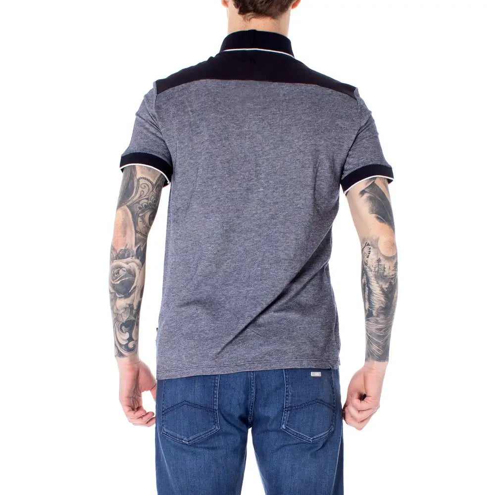 Armani Exchange Blue Cotton Polo Shirt - IT44/S - Polo Shirts