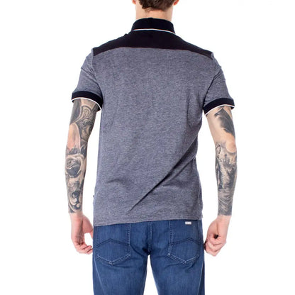 Armani Exchange Blue Cotton Polo Shirt - IT44/S - Polo Shirts