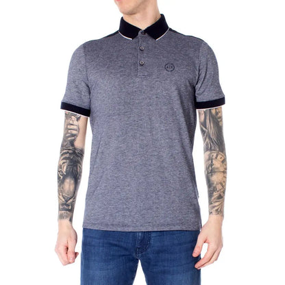 Armani Exchange Blue Cotton Polo Shirt - IT44/S - Polo Shirts